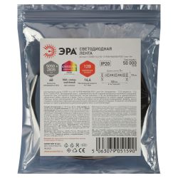 Светодиодная лента ЭРА LS5050 -14,4-60-12-RGB+W-IP20-1 year-5m RGB+холодный белый 5м | Светодиодные ленты 12В 1 год