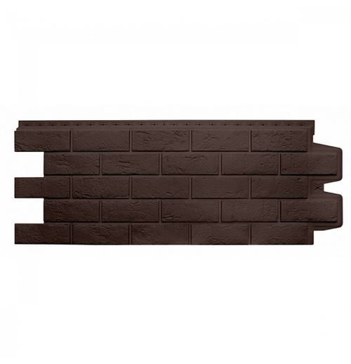 Фасадные панели (Цокольный Сайдинг) Grand Line Кирпич Состаренный CLASSIC Шоколадный (Коричневый)
