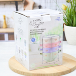 Набор бульонниц 4 предмета 650мл на подставке "Вкусно"