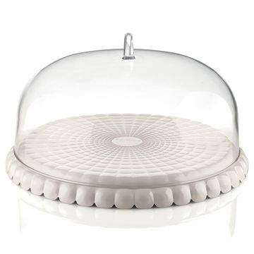 Блюдо сервировочное с крышкой tiffany, D30 см, молочно-белое