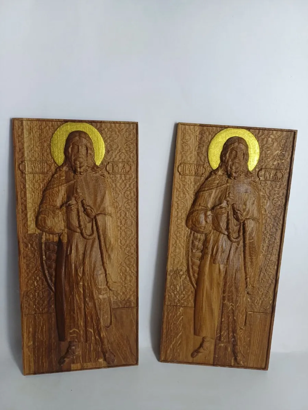 Освященная Икона пророка Илии 14х30.5 см резная из дуба