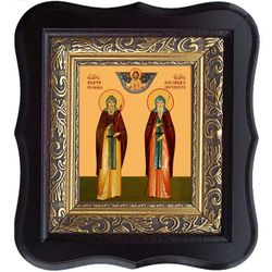 Александр Пересвет и Андрей Ослябя, преподобные схимонахи. Икона на холсте.