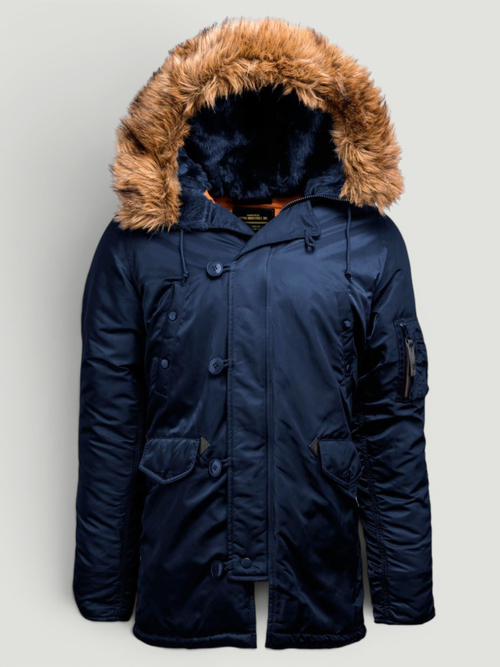 Куртка Аляска Alpha Slim Fit N-3B (т. синяя - r.blue/orange)