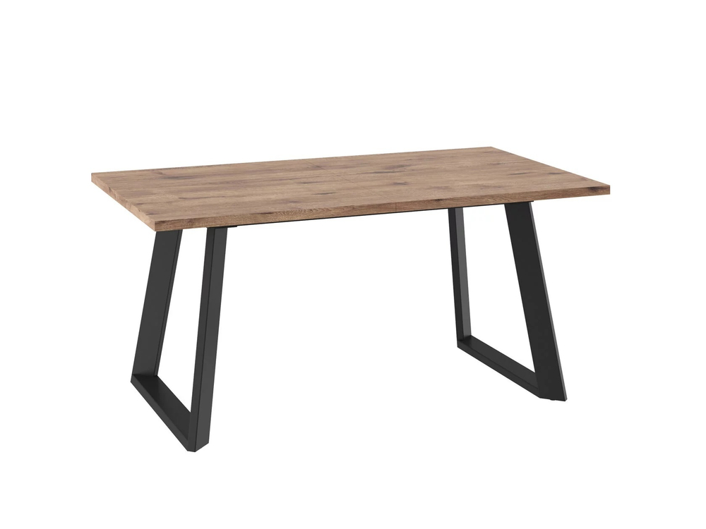 Стол LOFT LUX-160, раздвижной 160(205)х90, ДУБ ВЕЛЛИНГТОН/ЧЕРНЫЙ, (2 упак.)