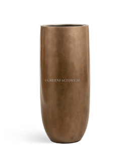 Кашпо TREEZ Effectory - Metal - Высокий округлый конус - Тёмное матовое золото