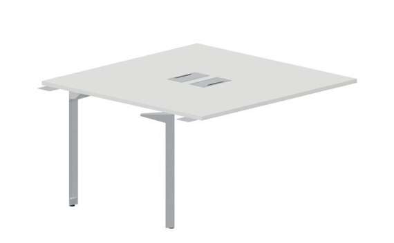 Составной стол на 2 рабочих места 138х136,6х75см (2 металлических  аутлета) - приставной элемент