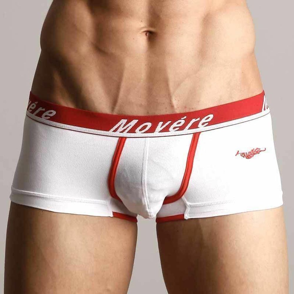 Мужские трусы хипсы белые с красным поясом Movere White Hipster Мужские трусы хипсы белые с красным поясом Movere White Hipster