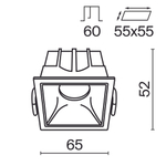 Встраиваемый светильник Technical DL043-01-10W4K-SQ-WB