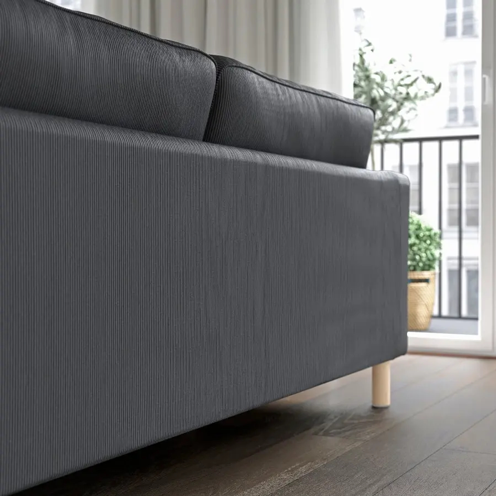 3-местный диван - IKEA PÄRUP/PARUP/ПЭРУП ИКЕА, темно-серый