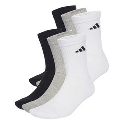 Теннисные носки Adidas Cushioned Crew 6P - white/medium grey heather/black