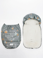 Конверт зимний меховой AMAROBABY Snowy Baby Горы, серый 85 см.