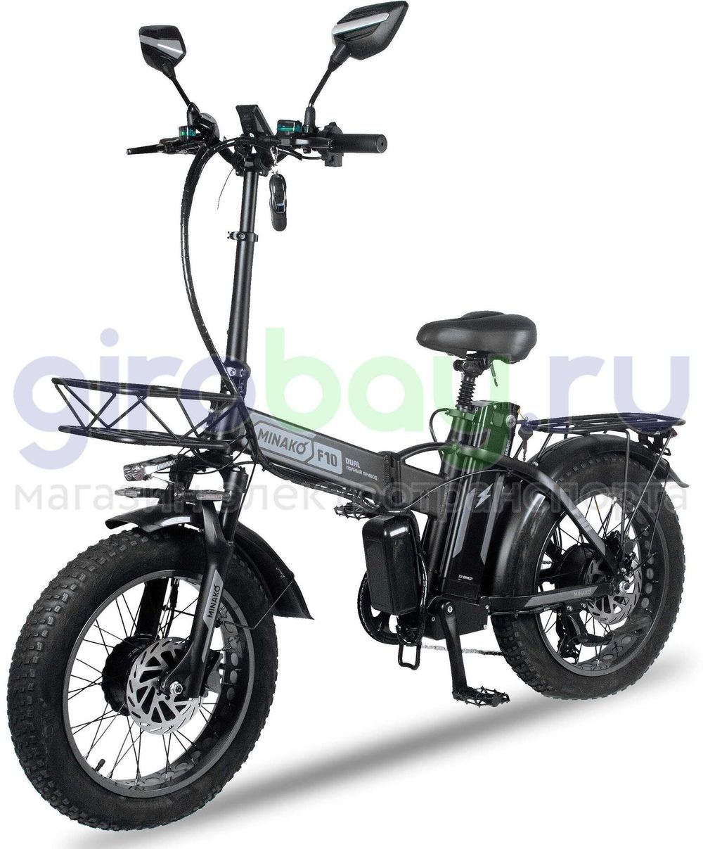 Электровелосипед Minako F10 Pro Dual 48V/20Ah (полный привод) 2025 года - Черный обод Электровелосипед Minako F10 Pro Dual 48V/20Ah (полный привод) 2025 года - Черный обод фото №1
