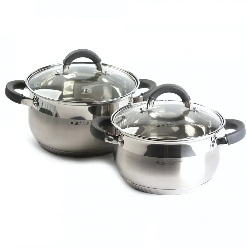 Набор кастрюль из нержавеющей стали 4 предмета «Ирида (2,9л+3,9л) Катунь
