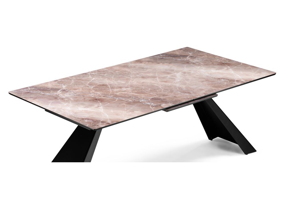 Стеклянный стол Стиг 180(230)х95х77 карелия / черный