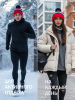 Шапка Apscale Desire Pom Red/Black с помпоном