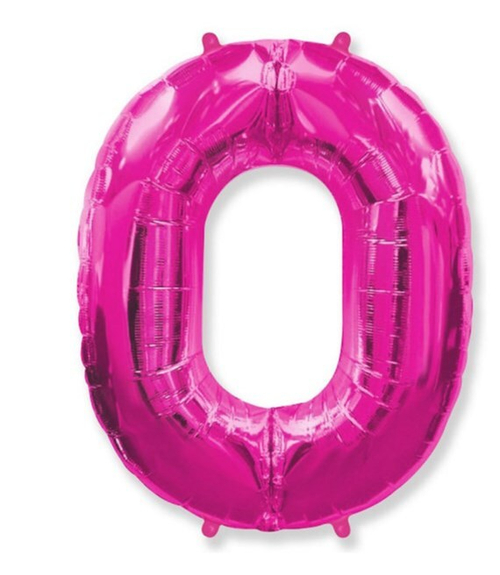 Шар цифра №0 Розовый
