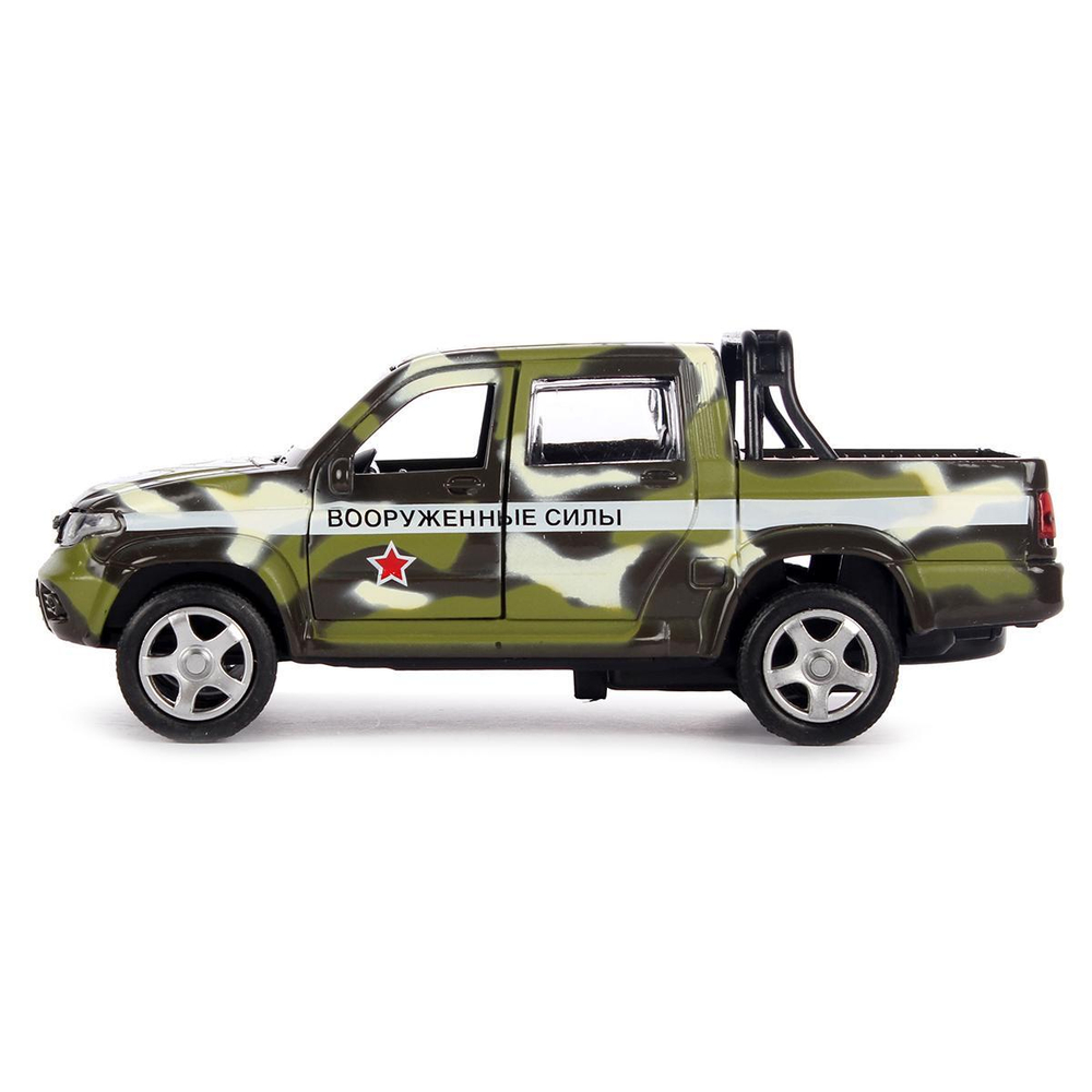 Модель ин. мет. "Uaz Pickup. Военный" 12см. открыв. двери, багаж. PICKUP-MIL (Технопарк)