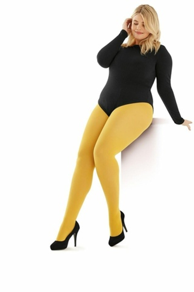 Плотные колготки Pretty Polly Curves Plush Opaque Tights (Размер: XXL) (Цвет: желтый)