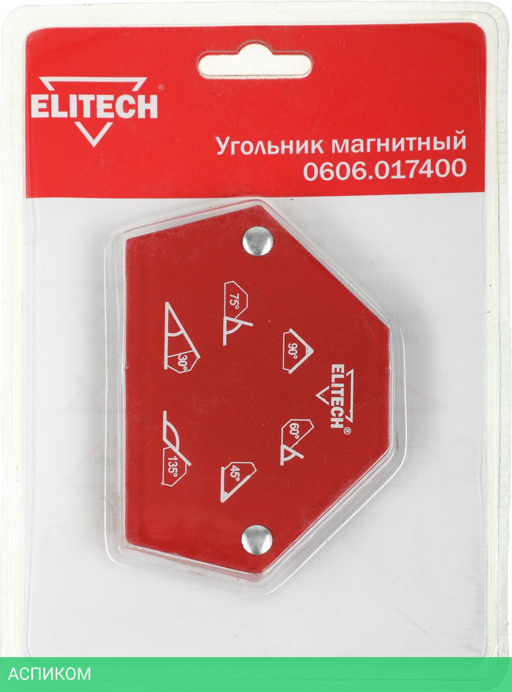 Магнитный угольник для сварки Elitech 0606.017400