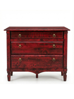 Комод Джоли, 110х50х94, из массива березы, с ящиками, красный, MAKOSA