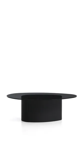 Журнальный столик Olir из черной стали и стекла 140 x 80 см