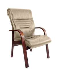 Кресло для посетителей Basel D бежевая кожа