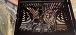 LazerVorota Защитный экран камина "Лев с девушкой"