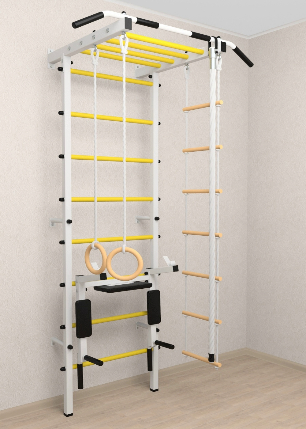 Шведская стенка Sv Pro рукоход 853 (Турник Pro рукоход/Брусья/стойка/Канат/Kольца/Лестница)