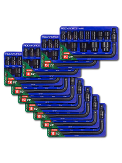 ( 10 K-T ) Набор головок ударных 15пр. 1/2''(6-гр.) (10,12, 13, 14, 15, 17, 19, 21, 22, 24, 27, 30, 32мм) в ложементе RockForce RF-4159K ( 10 K-T )