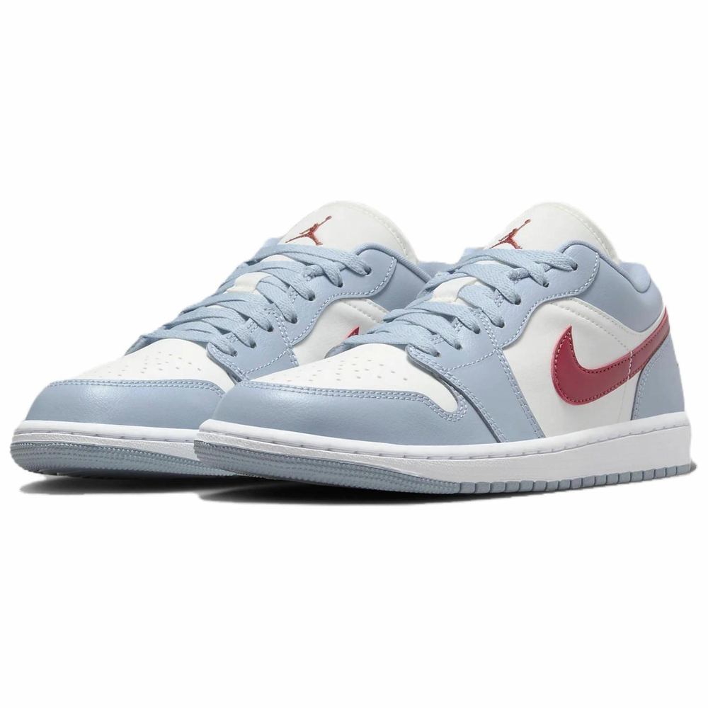 Кроссовки Jordan Air Jordan 1 Low Blue Grey Dune Red (Женская размерная сетка)