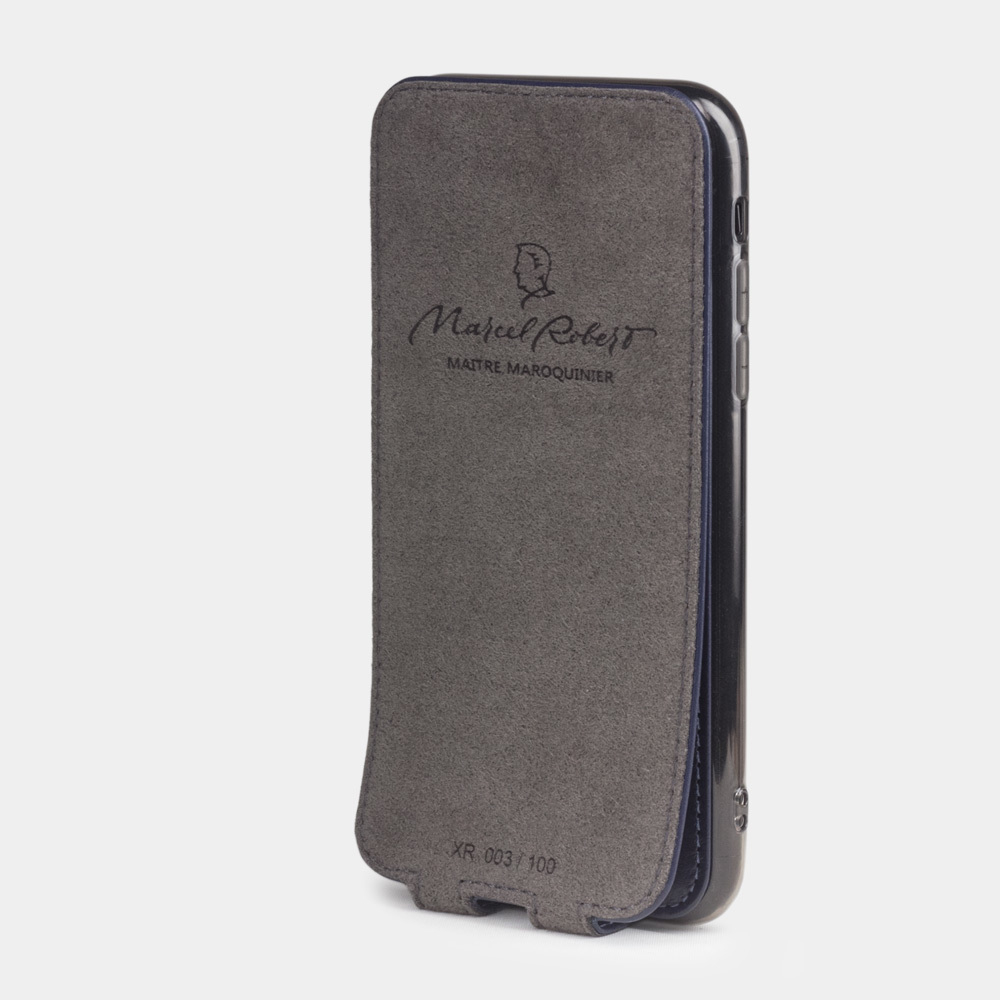 Чехол для iPhone XR из натуральной кожи теленка, цвета индиго