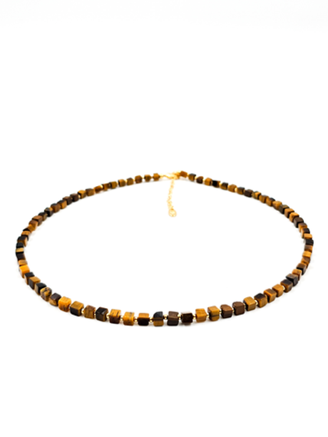 Чокер на шею из камня тигровый глаз