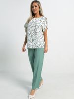 Костюм брючный Наше лето (мятно-молочный) К15717-8М LT Collection