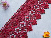 Кружево плетеное, ш. 8,5 см, бордовый