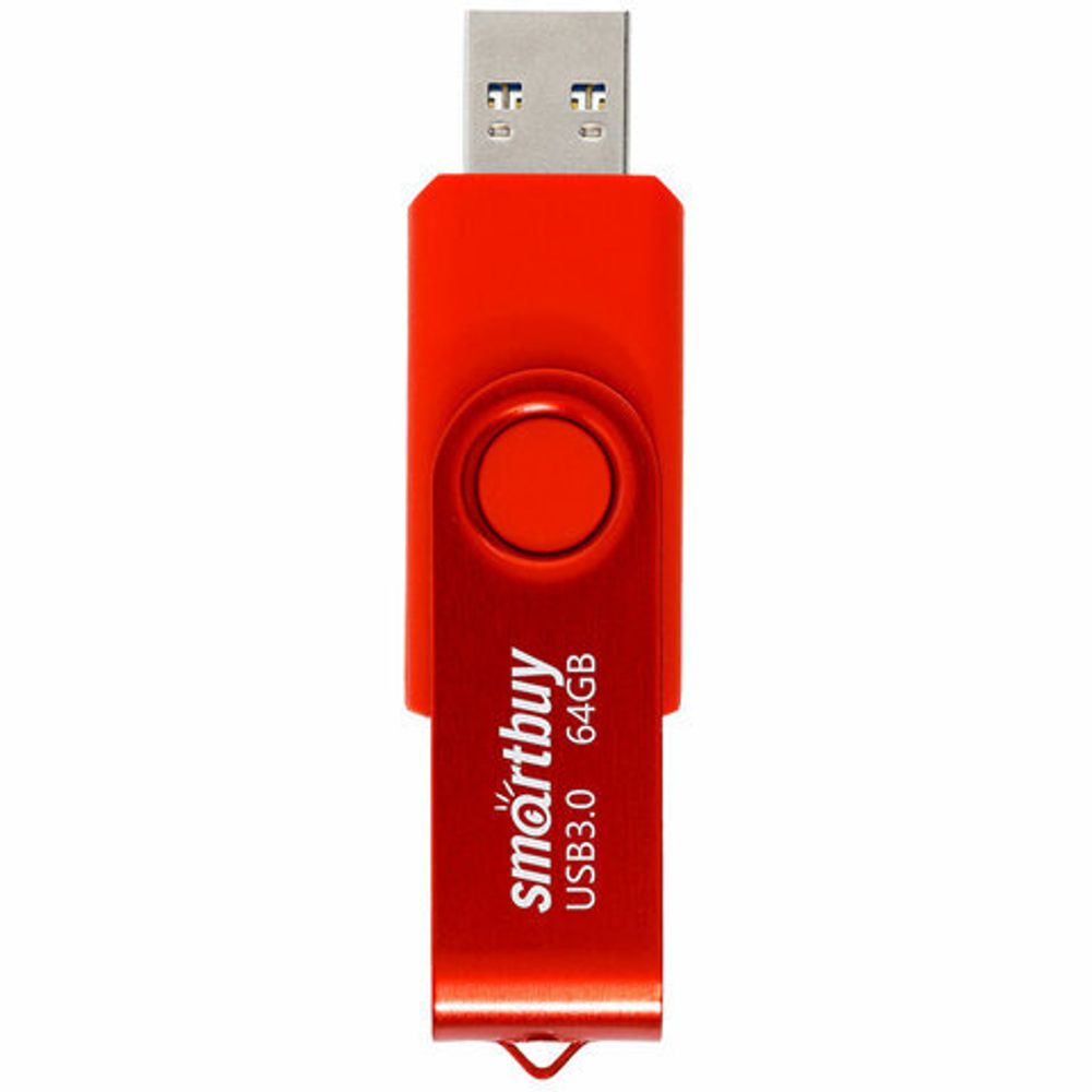 Флеш-диск 64 GB SMARTBUY Twist USB 3.0, красный, SB064GB3TWR