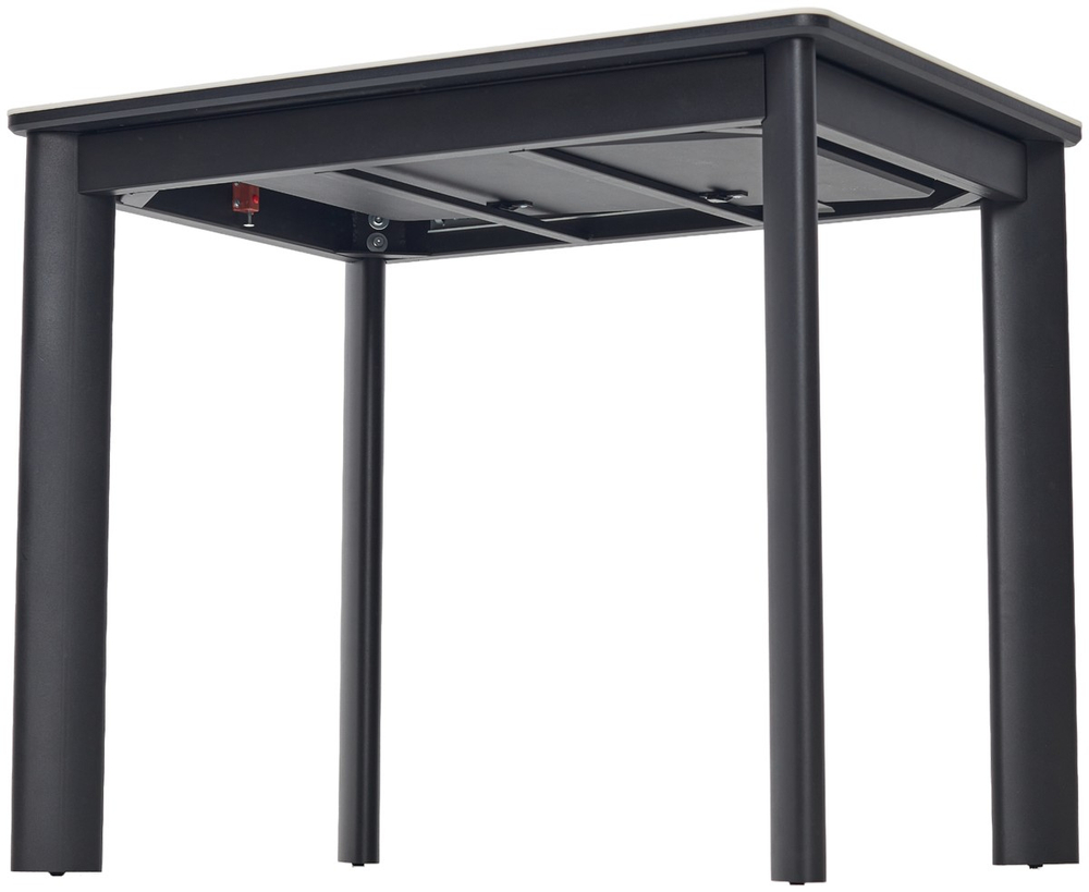 Стол М-City DISAUR Тет-А-Тет 120 Белый мрамор, керамика, Черный каркас