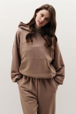 Худи свободного кроя цвета капучино