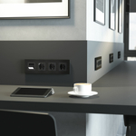 Рамка на 4 поста AluMax (черный алюминий)