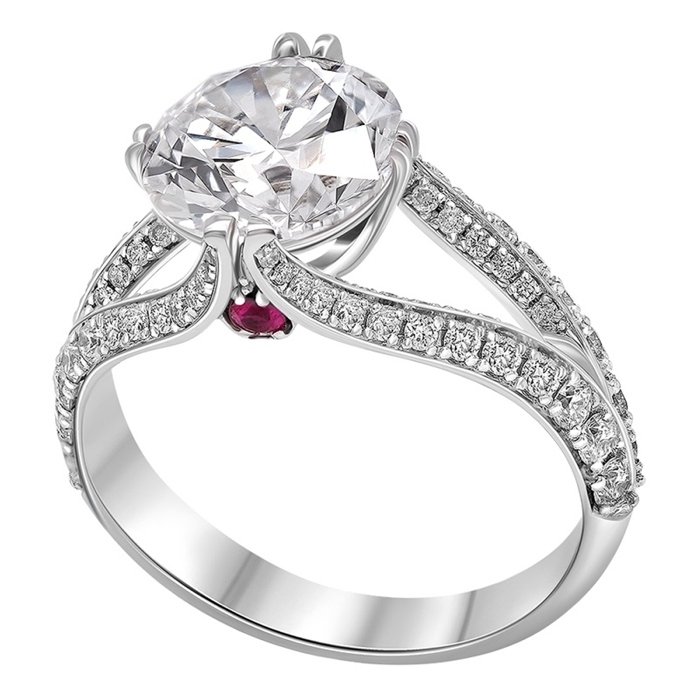 Кольцо с выращенными бриллиантами 4.136 ct