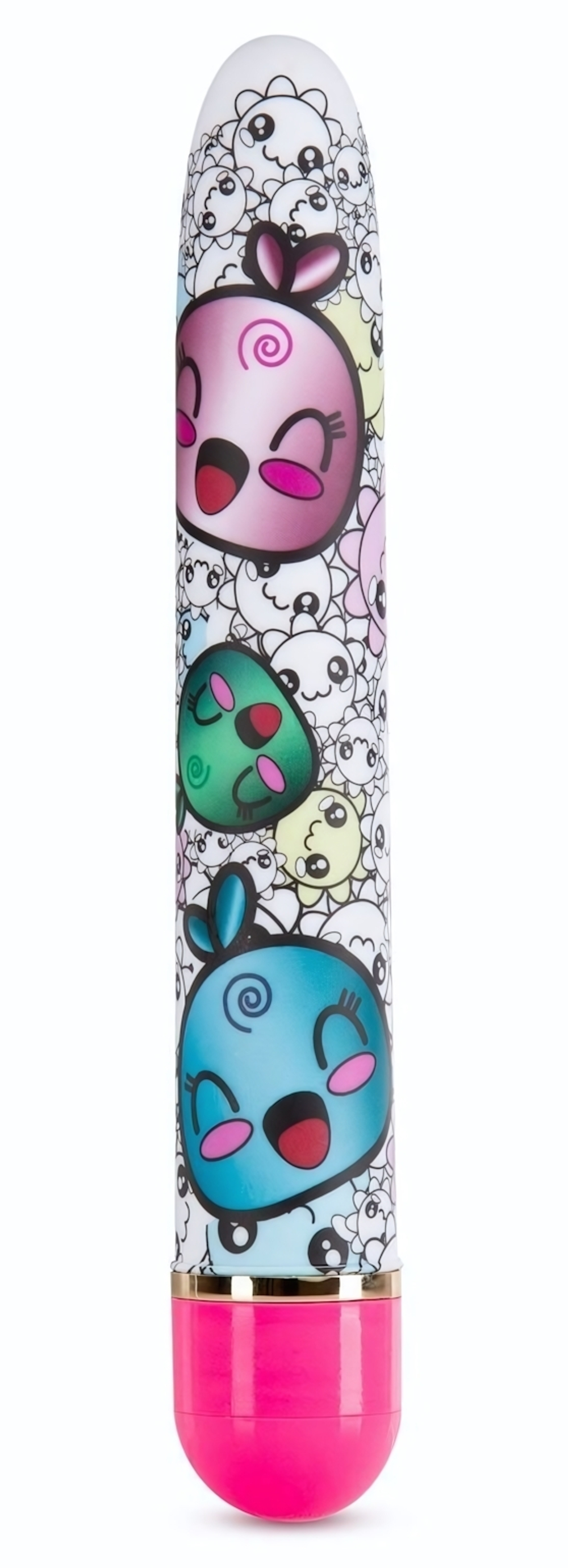 Яркий вибромассажёр с принтом Play Yummy - 17,8 см. (Цвет: разноцветный)