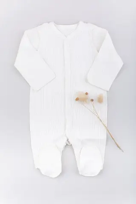 Комбинезон нательный рубчик Biniboo молочный