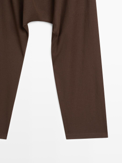 Massimo Dutti Свободные брюки со складками, коричневый