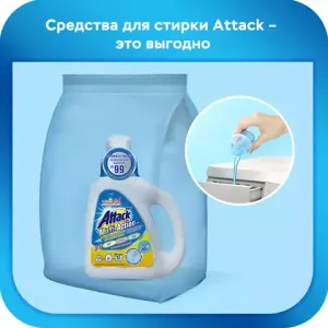 ATTACK Multi-Action Концентрированный гель для стирки 0,88кг