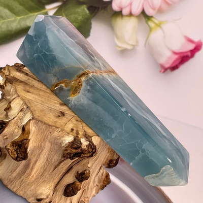 38586 Кальцит голубой Карибский Кристалл 30*126мм