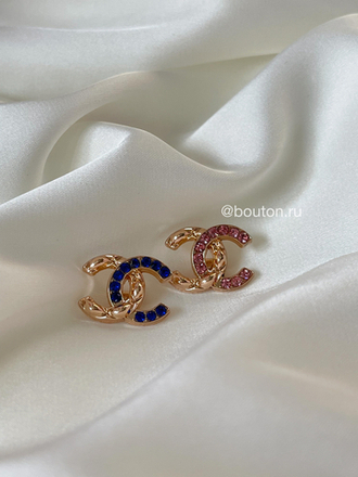 Пуговицы Шан. Золотые Синие Лого 19 мм жемчуг/стеганые
