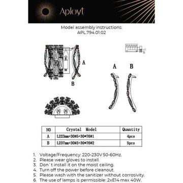 Бра 2*E14 APL.794.01.02 хром Benoayt Aployt