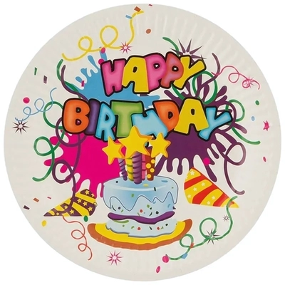 Набор бумажных тарелок Happy Birthday Волшебная страна 18 см, 6 шт