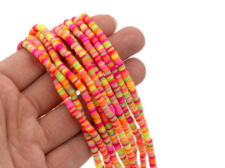 Нить каучуковых бусин 4мм, микс