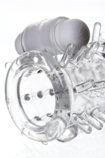 Насадка на пенис TOYFA A-Toys с вибропулей и шипами - 13,4 см.