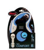 Поводок-Рулетка Флекси New Line Comfort лента L (до 50кг) 8м серый/синий